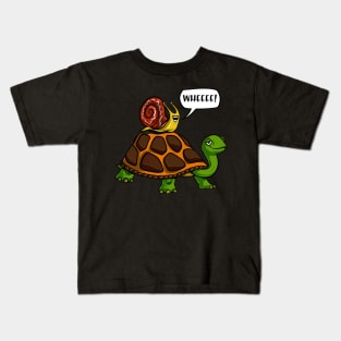 Snail Riding Turtle Kids T-Shirt